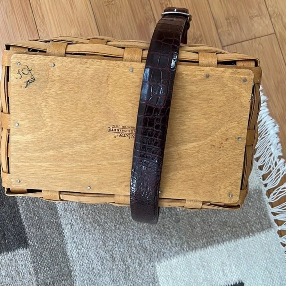 Burgundy Genuine American Alligator made in USA Men’s Belt size 32